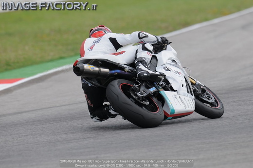 2010-06-26 Misano 1001 Rio - Supersport - Free Practice - Alexander Lundh - Honda CBR600RR